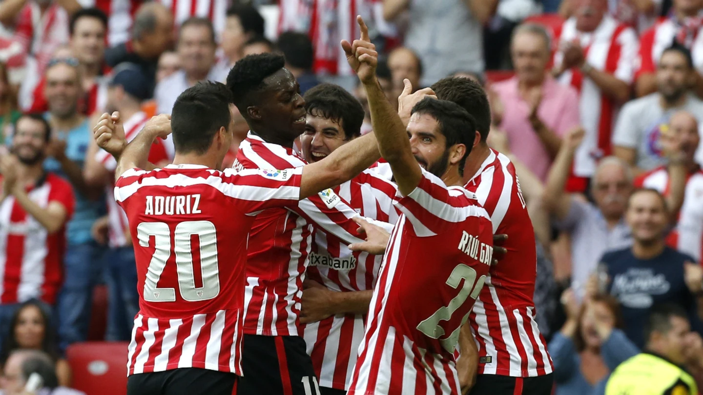 Los jugadores del Athletic celebran un gol Los jugadores del Athletic celebran un gol