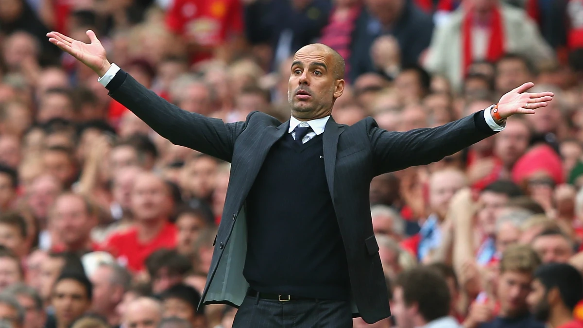 Guardiola, en un partido con el City