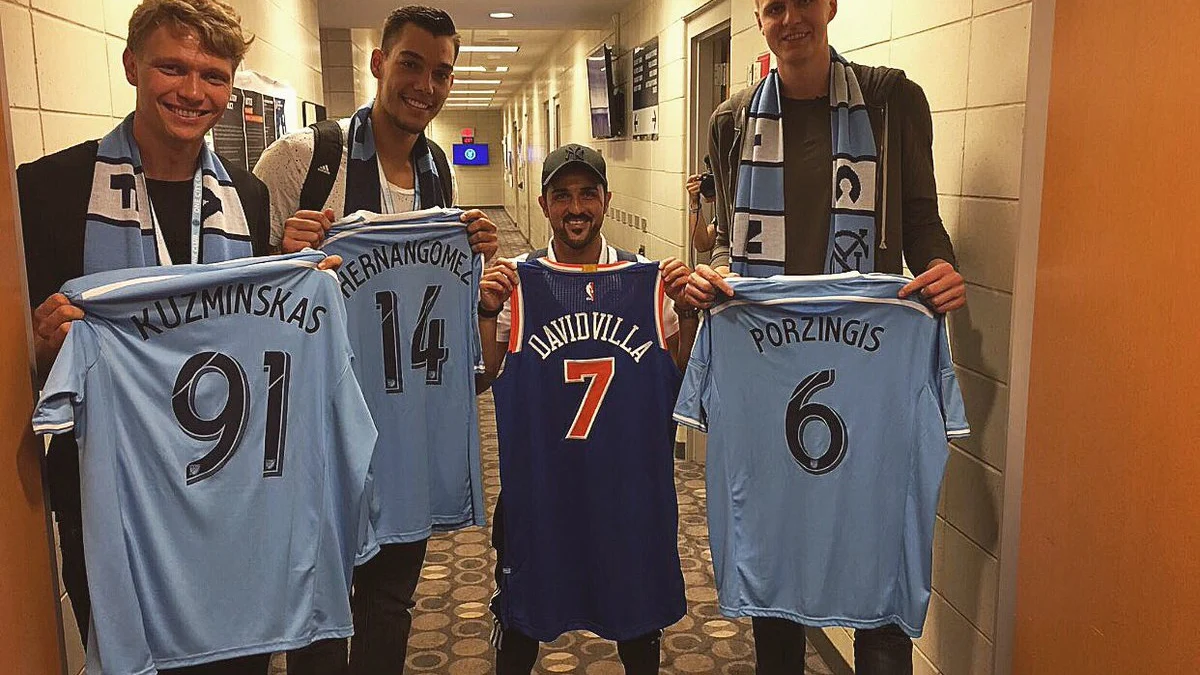 Villa intercambió camisetas con Hernangómez, Porzingis y Kuzminskas