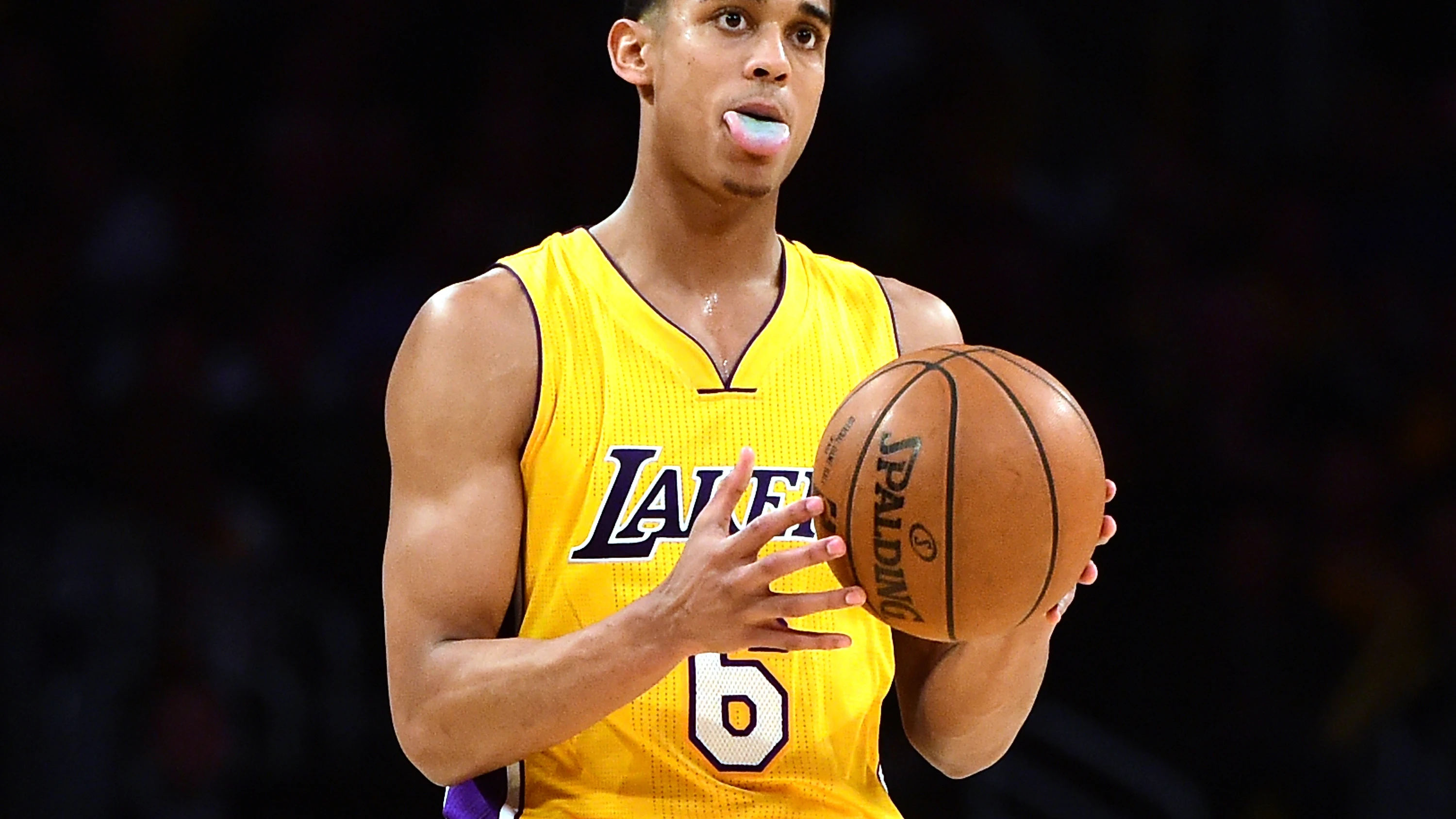 Jordan Clarkson, durante un partido con los Lakers