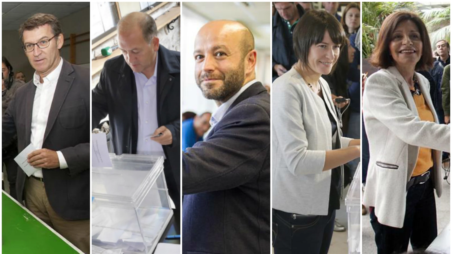 Los candidatos gallegos depositan su voto en las urnas