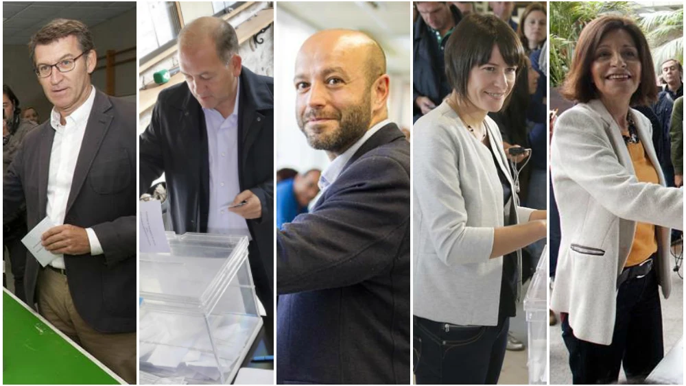 Los candidatos gallegos depositan su voto en las urnas