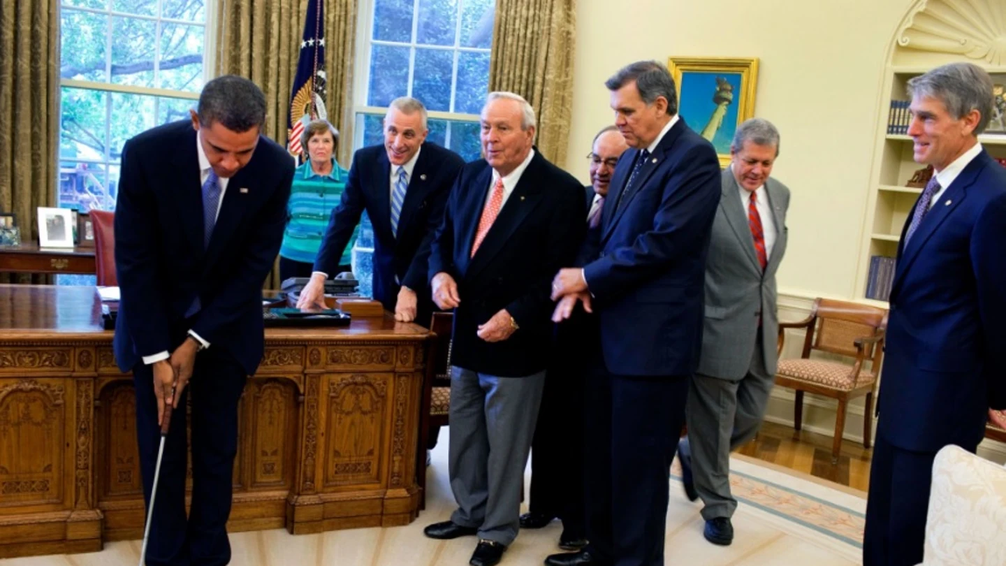 Obama con Arnold Palmer en la Casa Blanca. Obama con Arnold Palmer en la Casa Blanca.