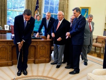 Obama con Arnold Palmer en la Casa Blanca. Obama con Arnold Palmer en la Casa Blanca.