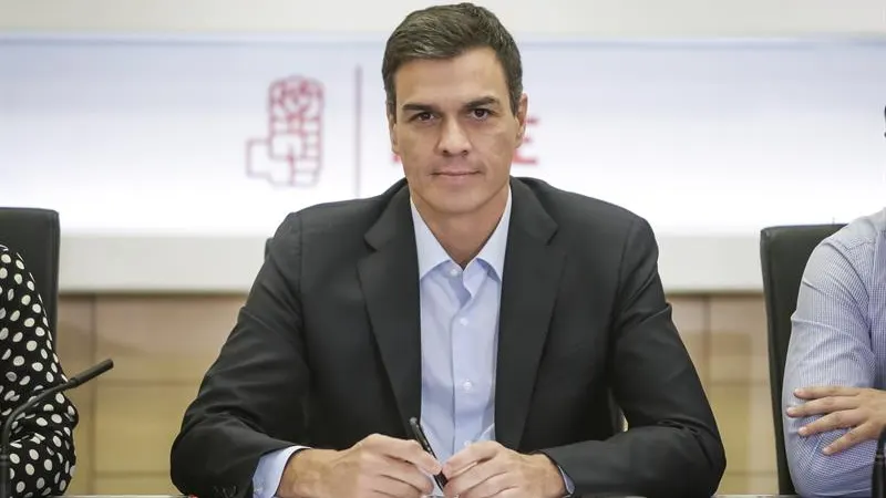 El secretario general del PSOE, Pedro Sánchez, durante la reunión de la Ejecutiva del partido