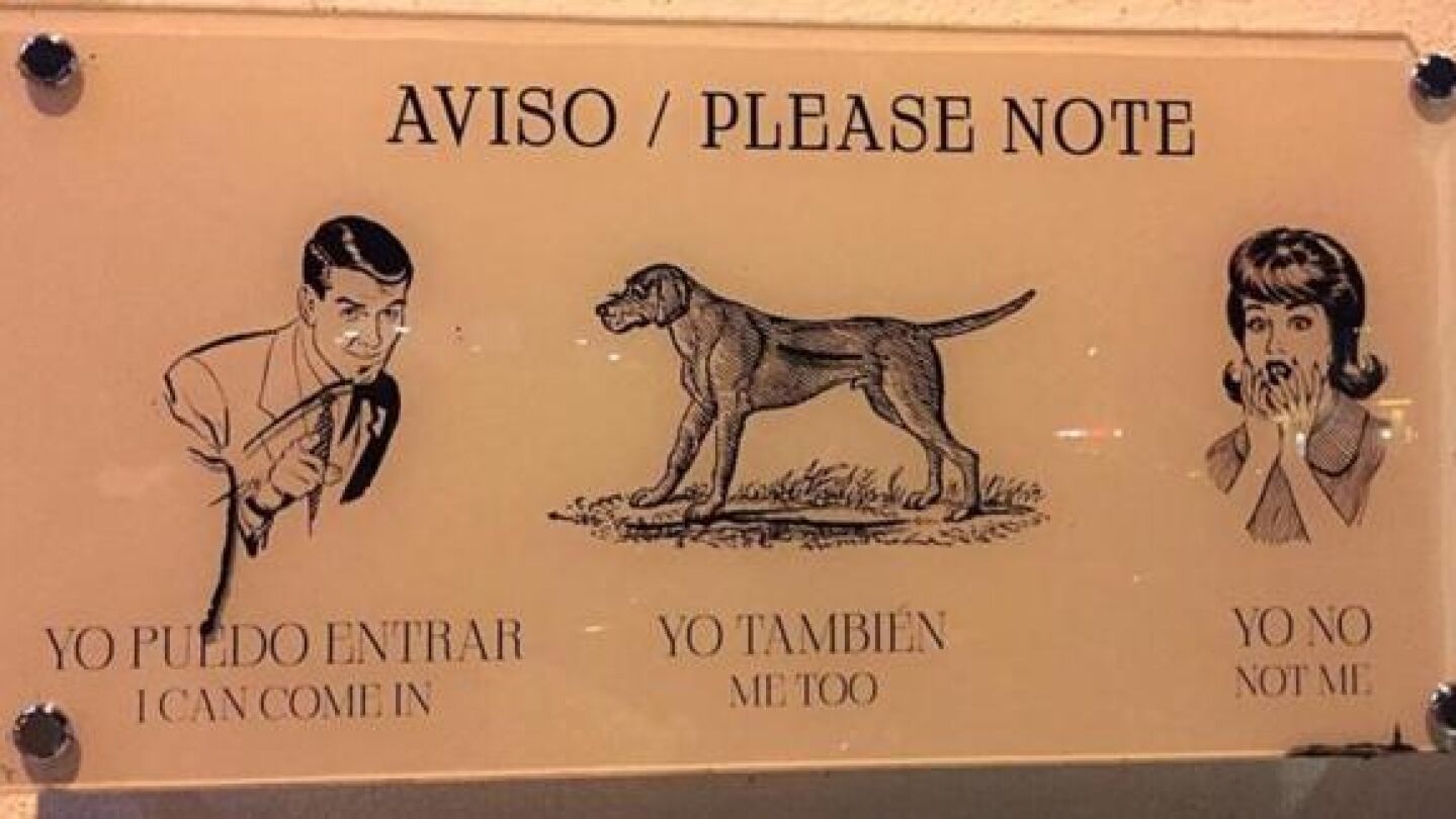 Imagen del cartel que se puede contemplar a la entrada de la peluquer&iacute;a