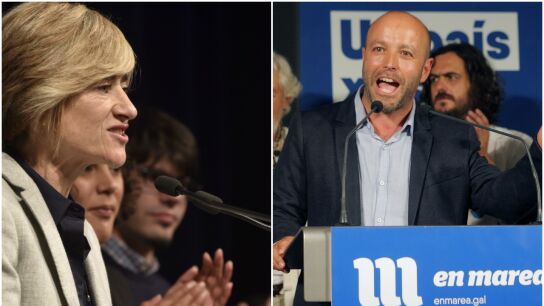 Pili Zabala, candidata de Podemos Euskadi al Parlamento Vasco, y Luis Villares, candidato de En Marea a la Xunta