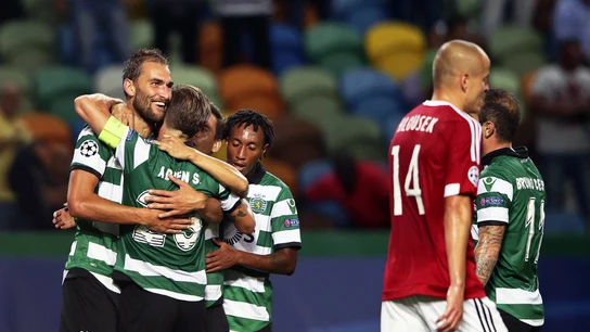 El Sporting de Portugal celebra un gol El Sporting de Portugal celebra un gol