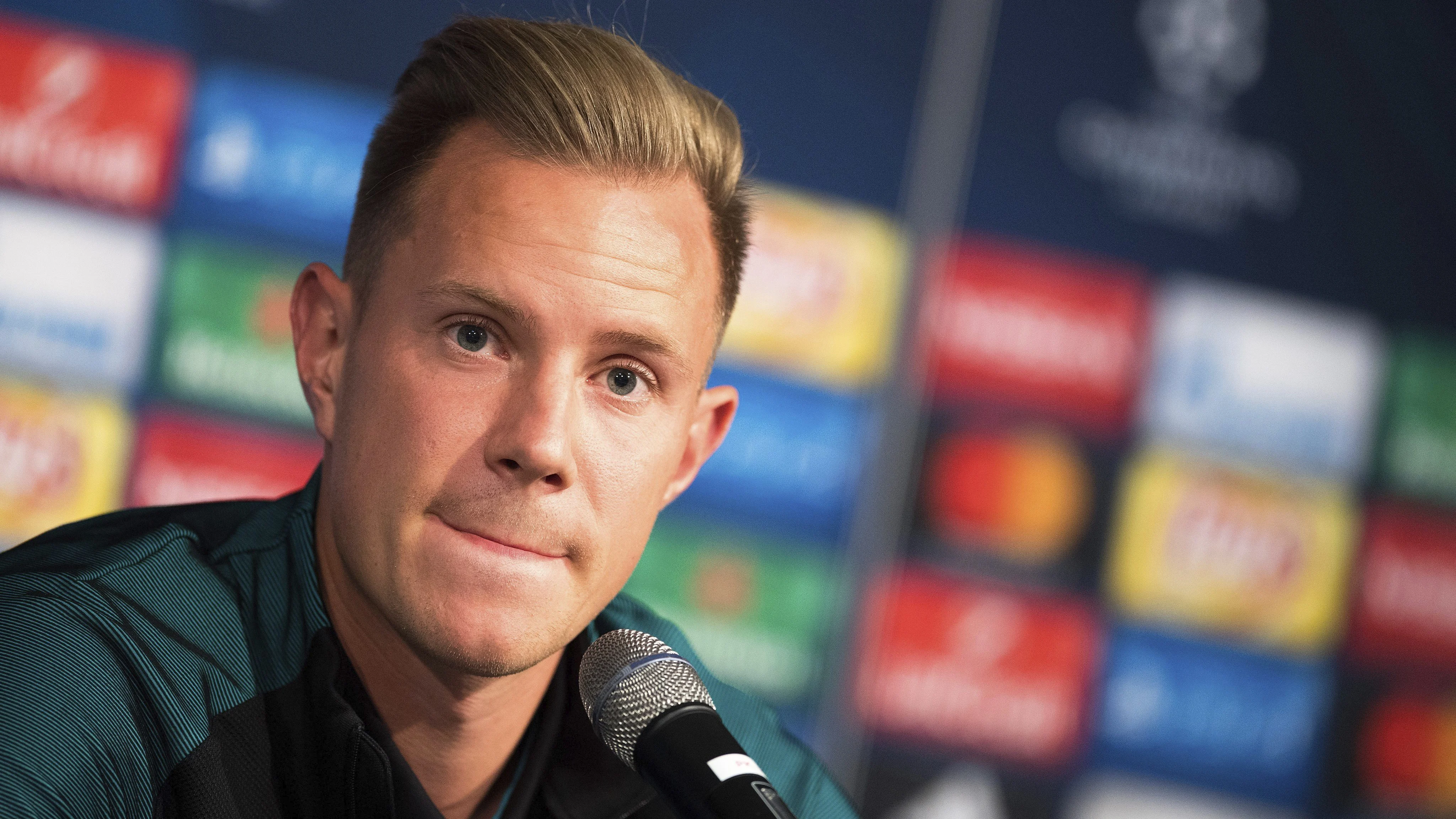 Ter Stegen, durante la rueda de prensa