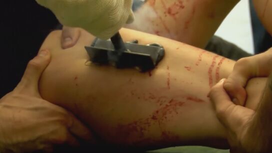 Activistas franceses se marcan la piel con hierro