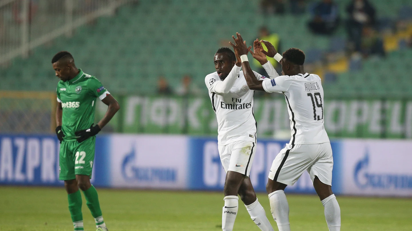 Matuidi celebra junto a Aurier su gol contra el Ludogorets Matuidi celebra junto a Aurier su gol contra el Ludogorets