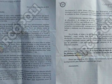 La carta del director del colegio Juan Pablo II de Alcorcón La carta del director del colegio Juan Pablo II de Alcorcón