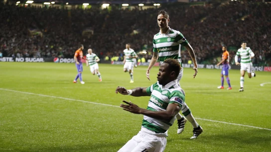 Dembele celebra uno de sus goles contra el Manchester City Dembele celebra uno de sus goles contra el Manchester City