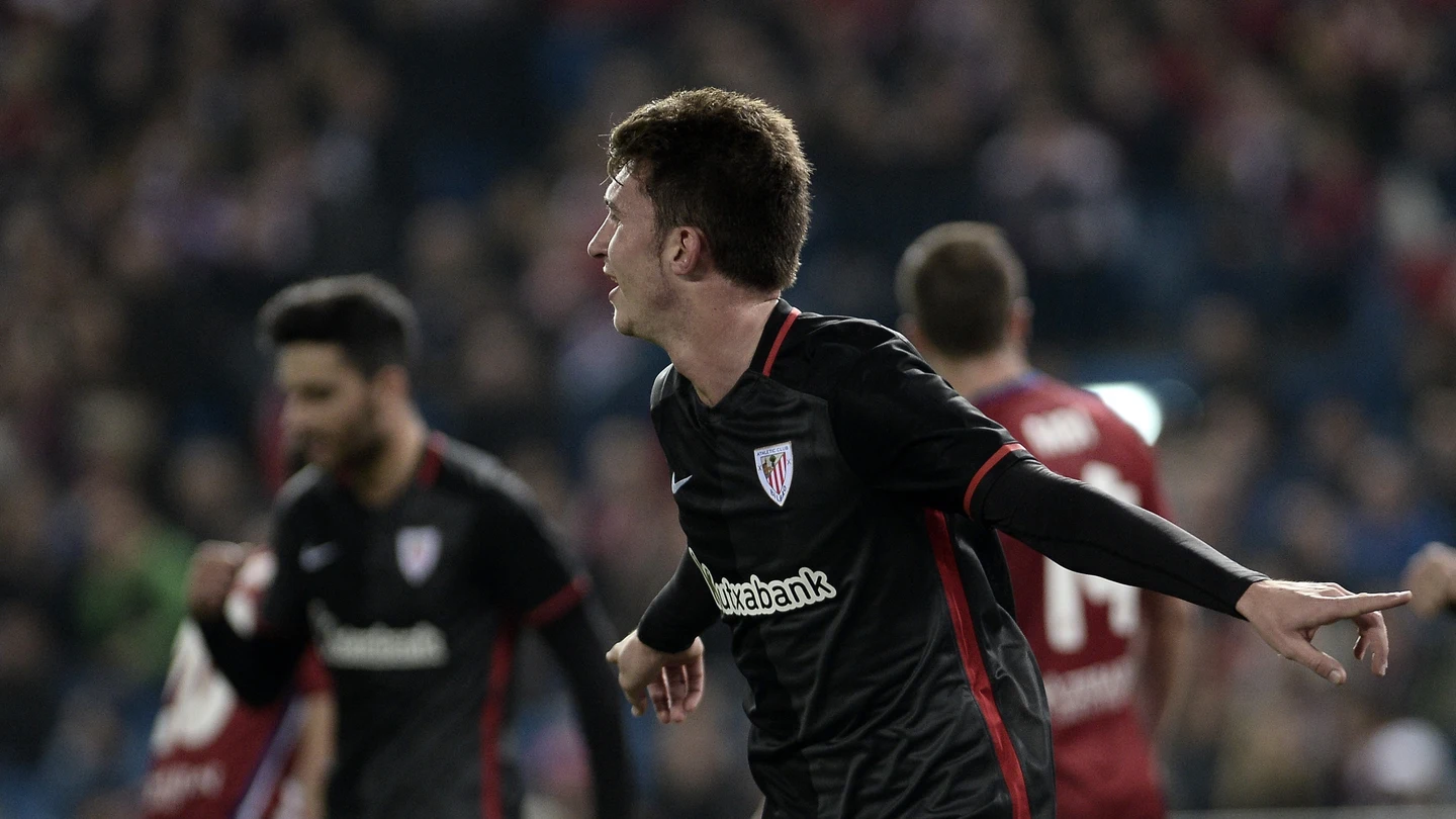 Laporte celebra un gol con el Athletic Laporte celebra un gol con el Athletic