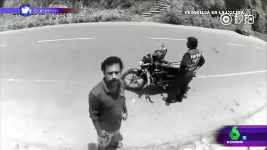 Un ladrón es pillado robando a un motorista Un ladrón es pillado robando a un motorista