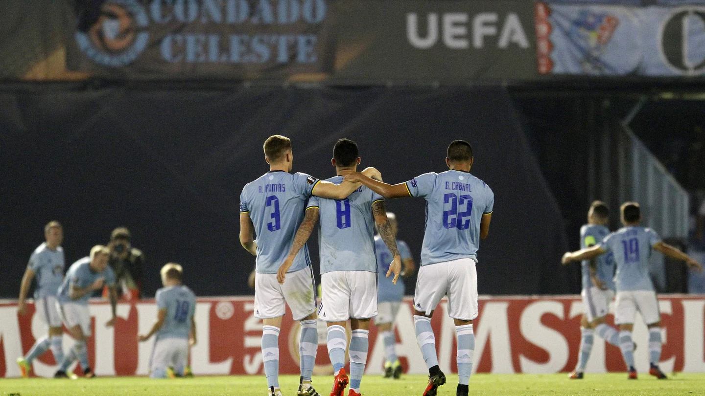 Los jugadores del Celta celebran el 1-0 en Balaídos Los jugadores del Celta celebran el 1-0 en Balaídos