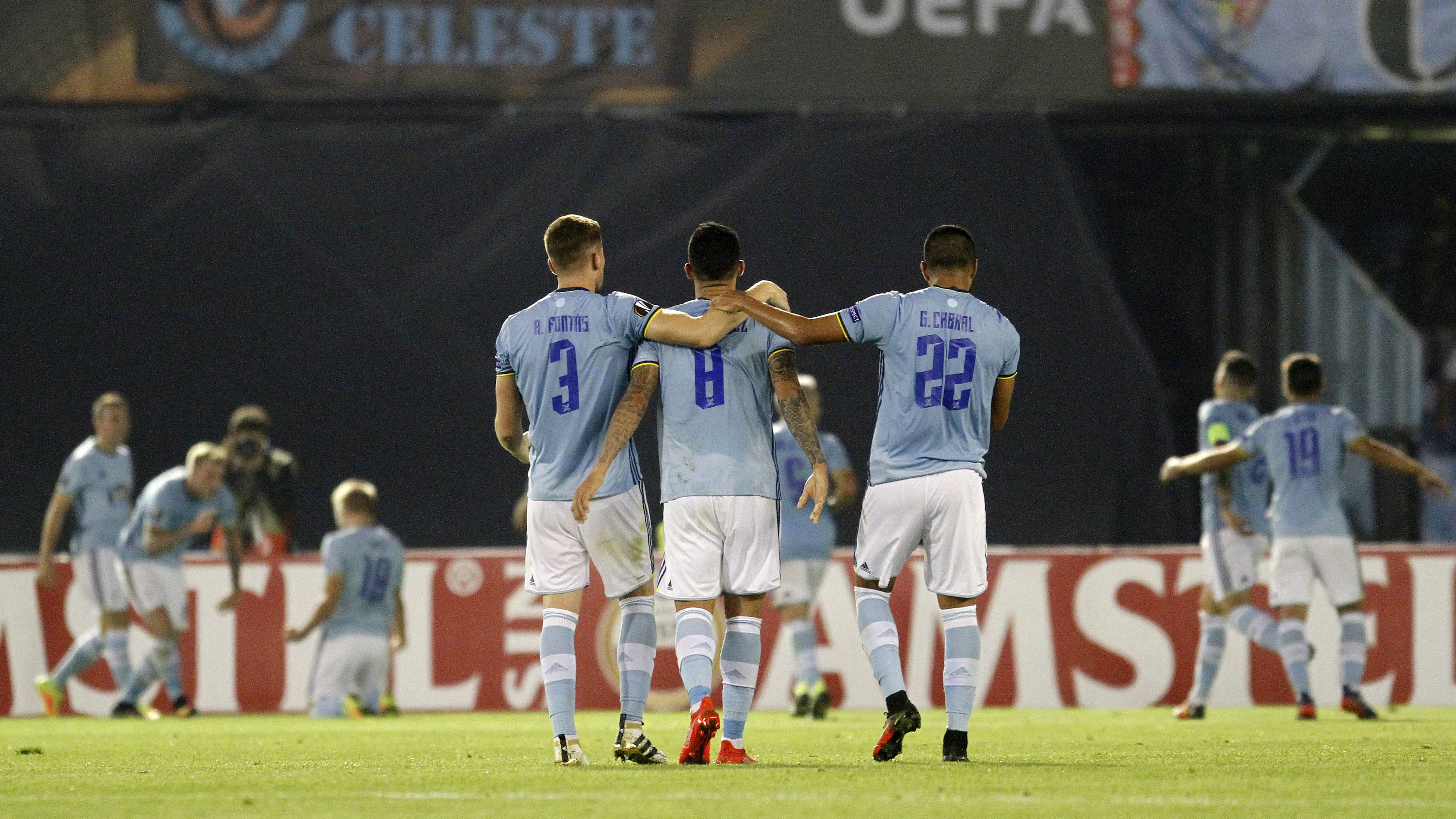 Los jugadores del Celta celebran el 1-0 en Balaídos Los jugadores del Celta celebran el 1-0 en Balaídos