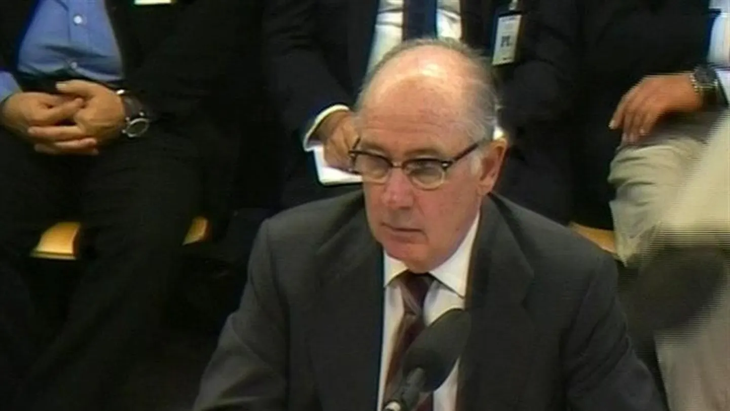 Rodrigo Rato, en la Audiencia Nacional durante el juicio por las tarjetas black Rodrigo Rato, en la Audiencia Nacional durante el juicio por las tarjetas black