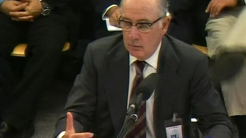 Rodrigo Rato, en la Audiencia Nacional durante el juicio por las tarjetas black