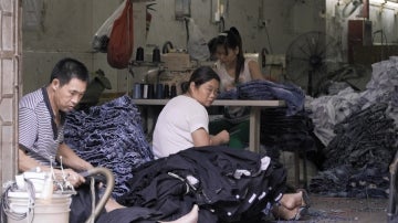 Un taller de vaqueros en China