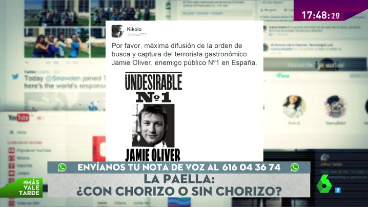 La paella, ¿con chorizo? Las redes responden con humor a la curiosa