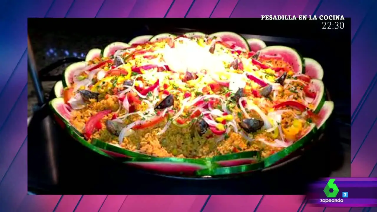 Paella con sandía