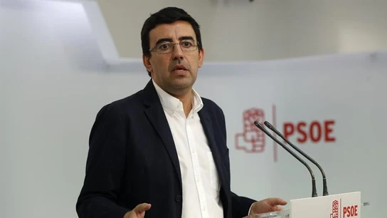 El portavoz de la Comisión Gestora del PSOE, Mario Jiménez El portavoz de la Comisión Gestora del PSOE, Mario Jiménez