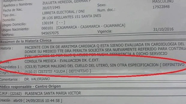 Diagnostico erróneo de un anciano en perú