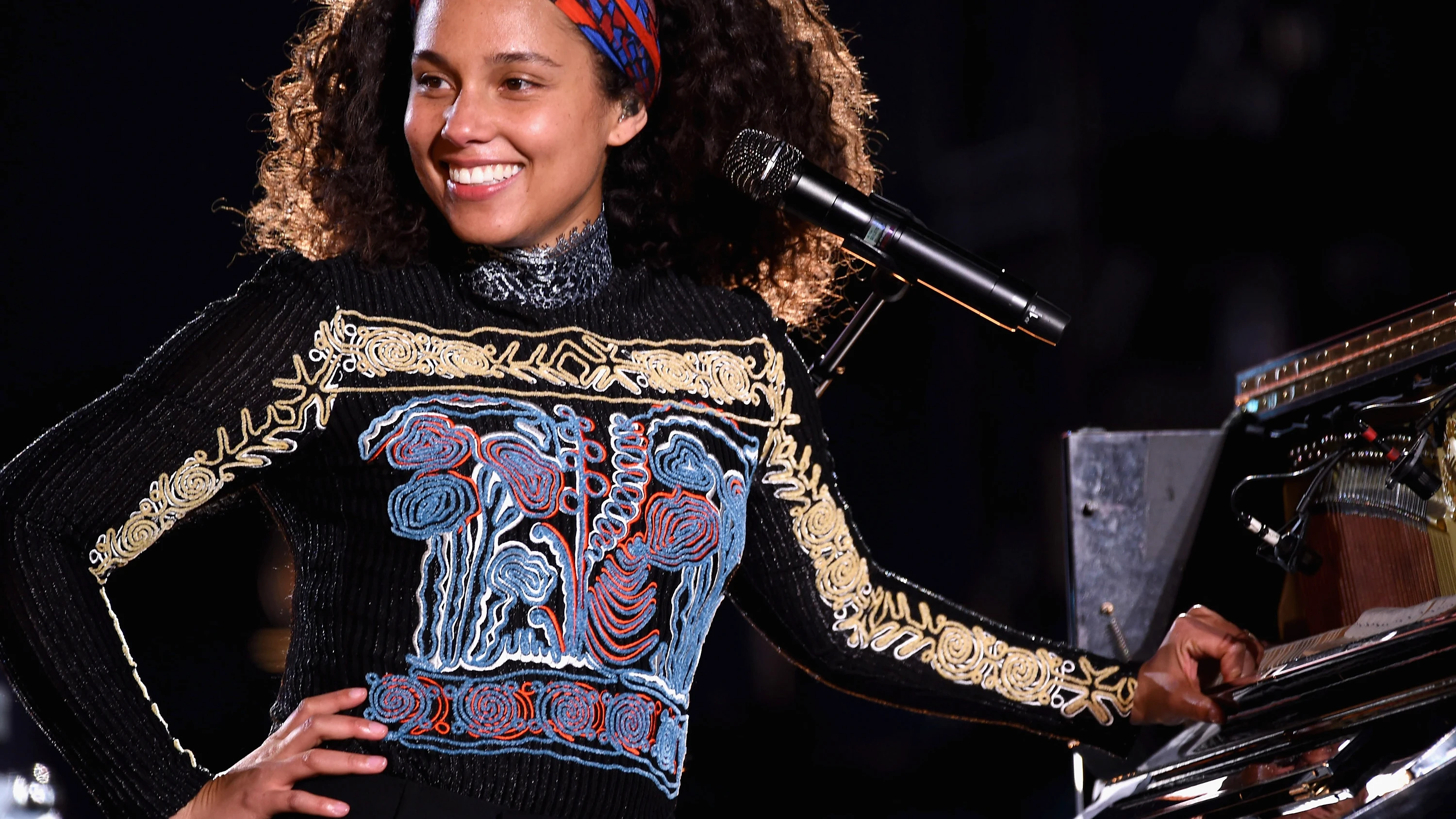 Alicia Keys presentando su nuevo disco 'Here' en Times Square