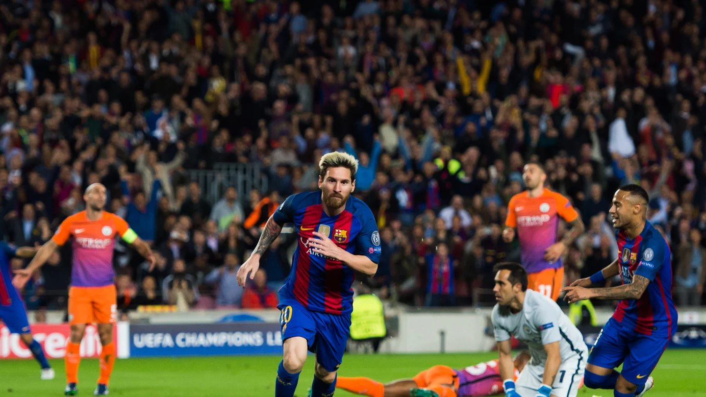 Messi, tras marcar ante el Manchester City Messi, tras marcar ante el Manchester City