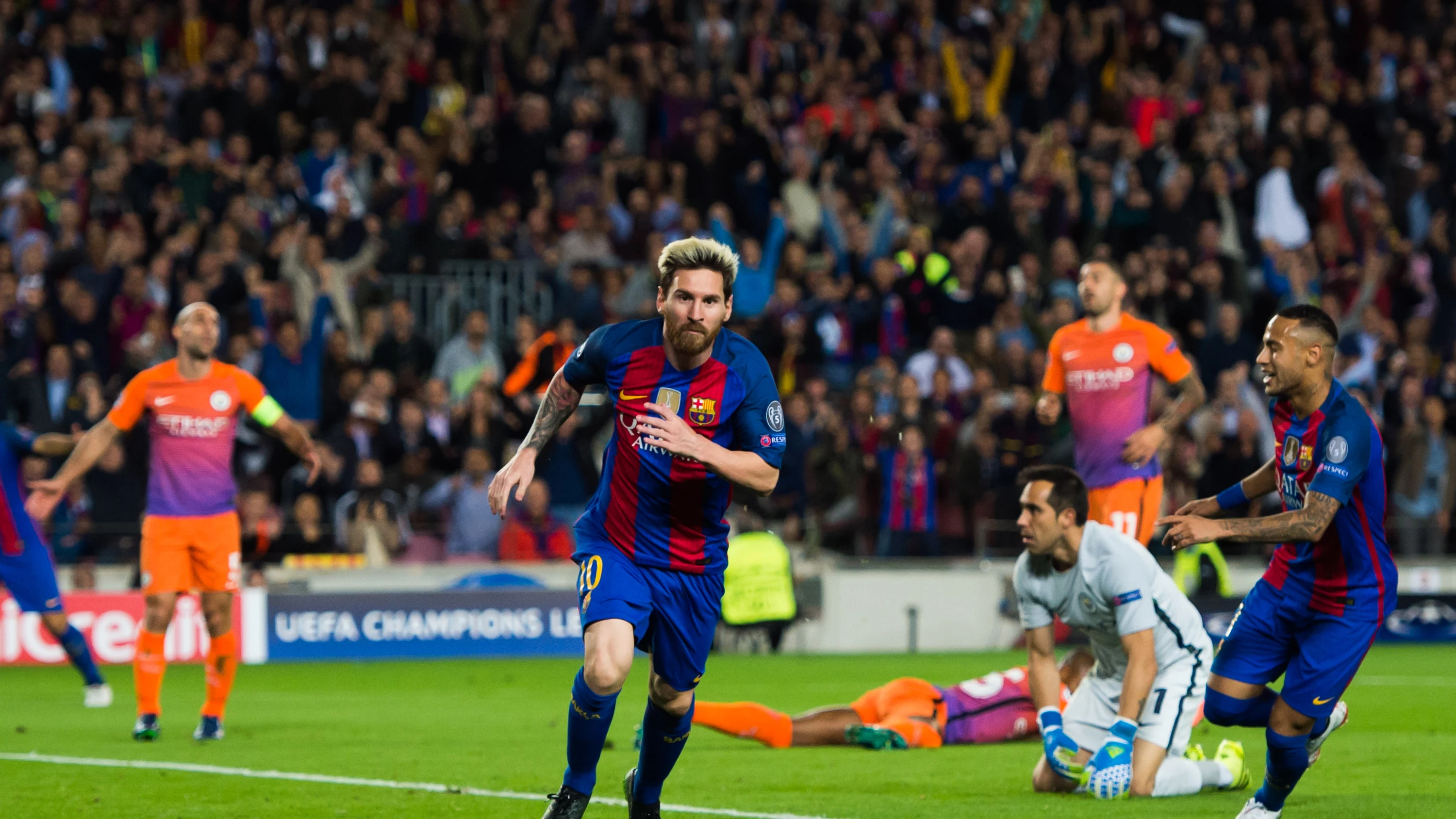 Messi, tras marcar ante el Manchester City Messi, tras marcar ante el Manchester City
