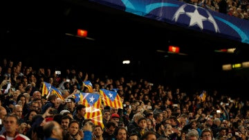 Las esteladas fueron protagonistas en el Barcelona - Manchester City