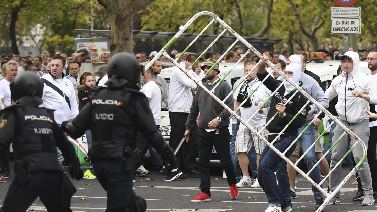 Los aficionados del Legia, antes del partido contra el Real Madrid