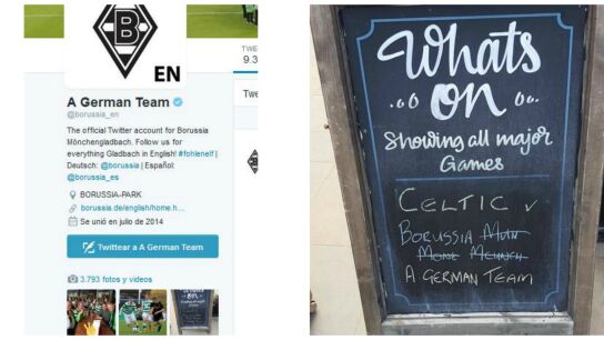 La cuenta de Twitter del M&ouml;nchengladbach para ayudar a los seguidores del Celtics