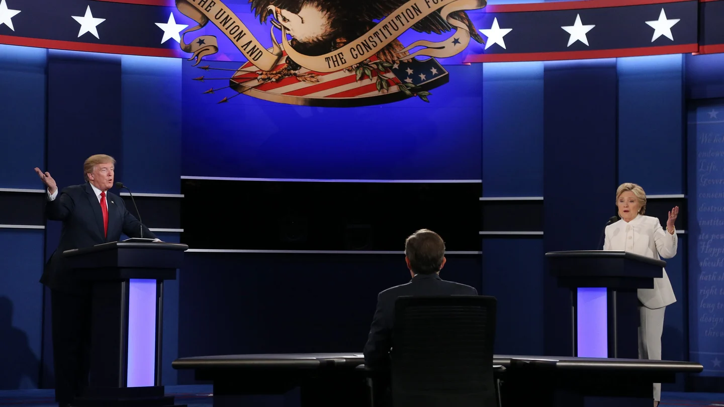 El candidato republicano, Donald Trump, y su rival, Hillary Clinton, en el debate El candidato republicano, Donald Trump, y su rival, Hillary Clinton, en el debate