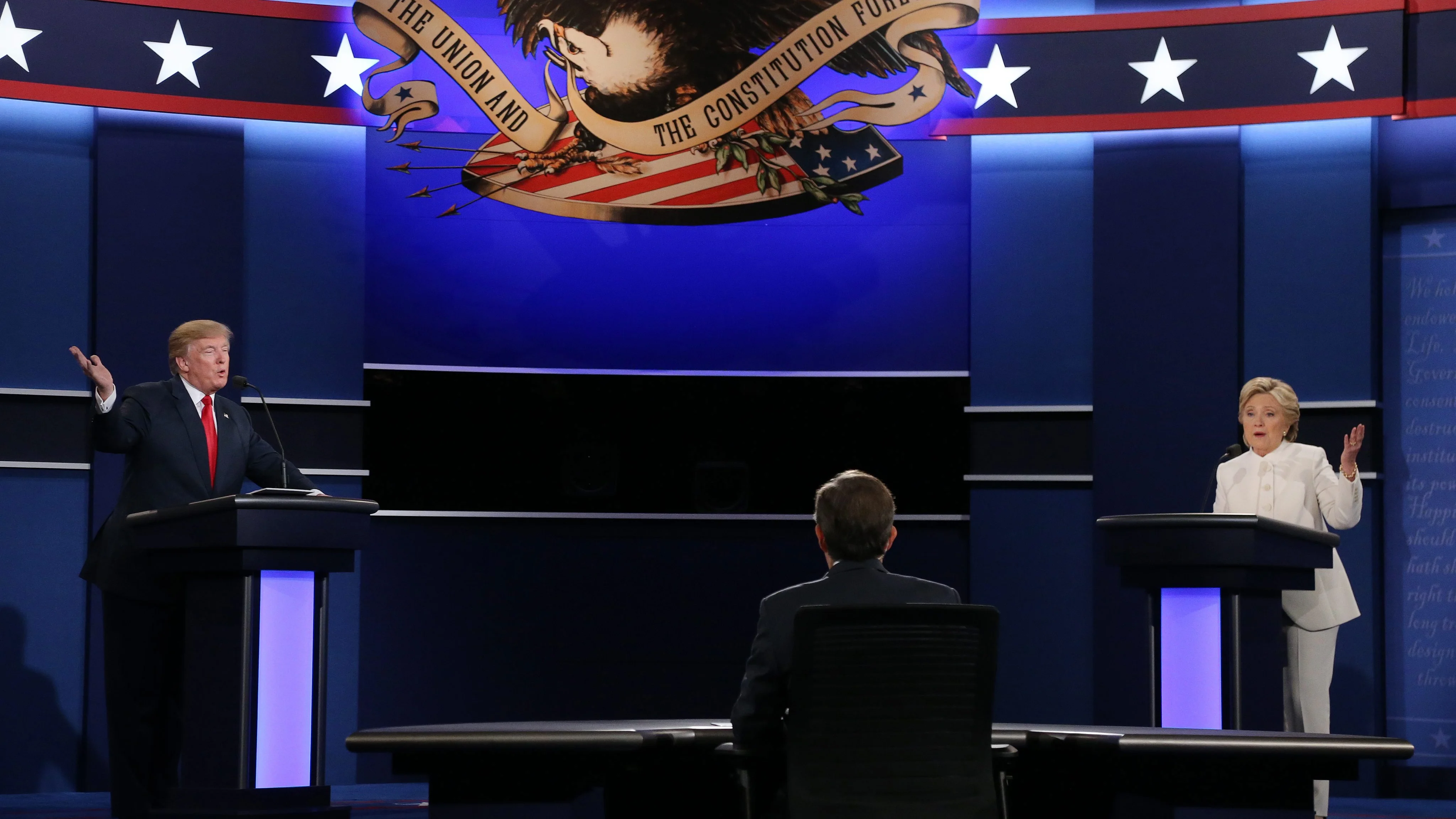 El candidato republicano, Donald Trump, y su rival, Hillary Clinton, en el debate El candidato republicano, Donald Trump, y su rival, Hillary Clinton, en el debate