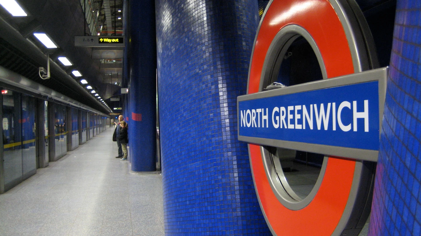 Imagen de la estación de metro de North Greenwich, en Londres Imagen de la estación de metro de North Greenwich, en Londres