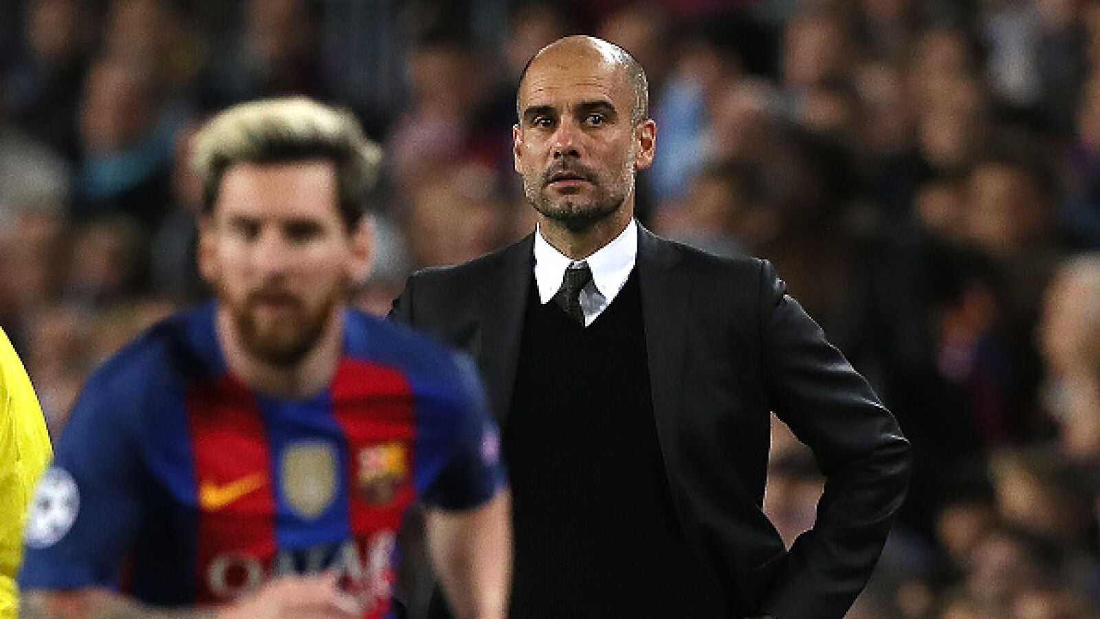 Pep Guardiola y Messi
