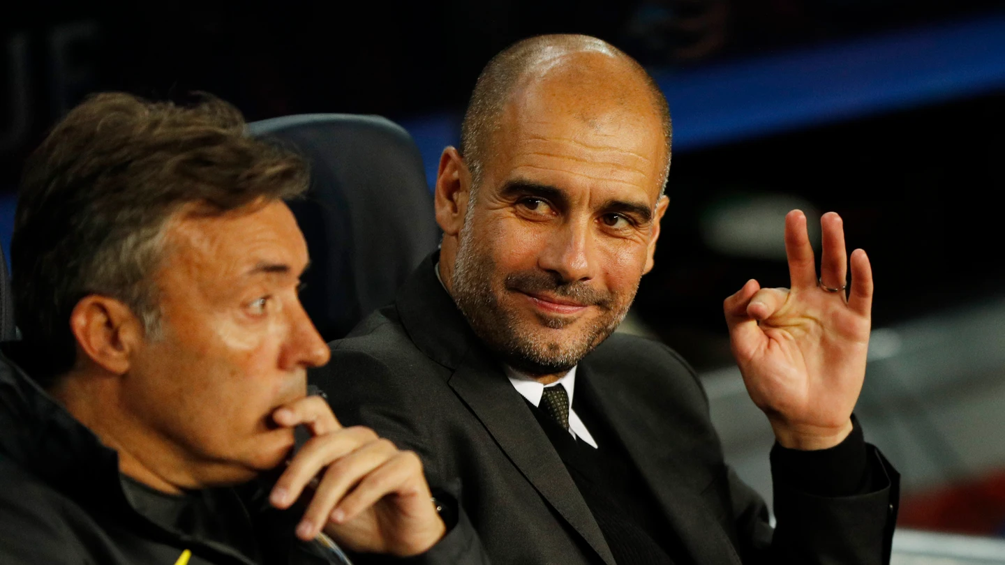 Pep Guardiola, durante el partido contra el Barcelona Pep Guardiola, durante el partido contra el Barcelona
