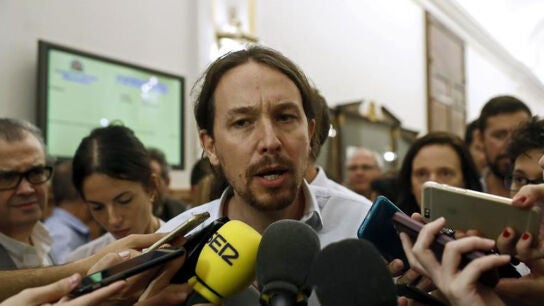 Pablo Iglesias ante los medios