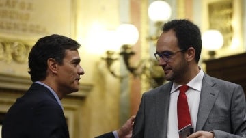 Pedro Sánchez y Antonio Hernando