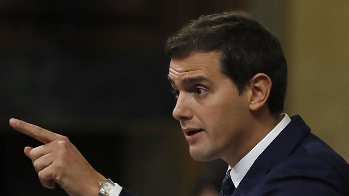 Albert Rivera, durante su intervenci&oacute;n en el debate de investidura