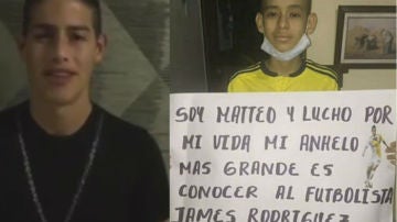 Mateo cumplió su sueño de conocer a James Rodríguez