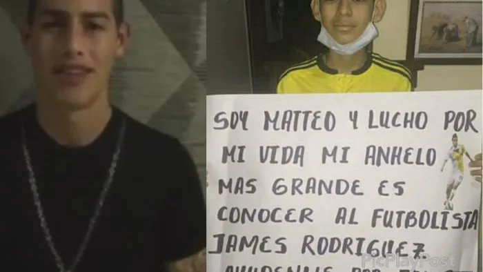 Mateo cumpli&oacute; su sue&ntilde;o de conocer a James Rodr&iacute;guez