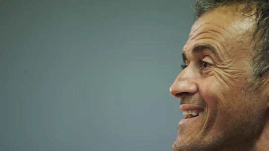 Luis Enrique, sonriente durante la rueda de prensa Luis Enrique, sonriente durante la rueda de prensa