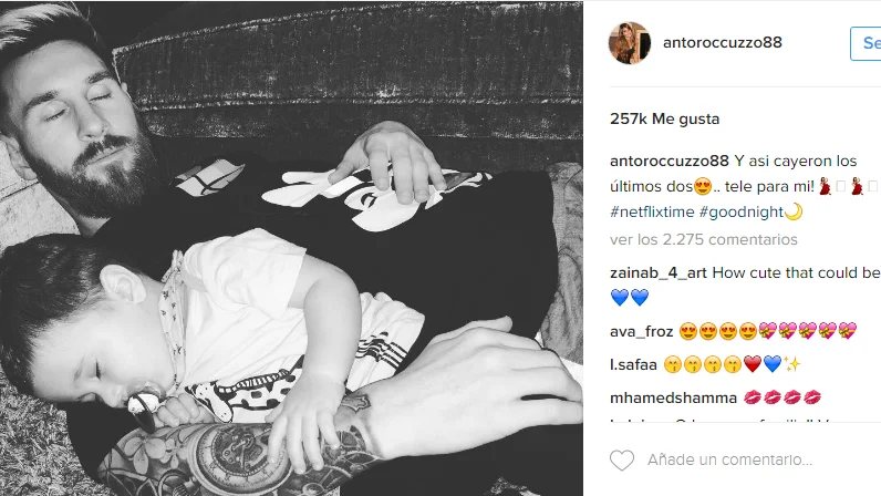 Leo Messi y su hijo Mateo