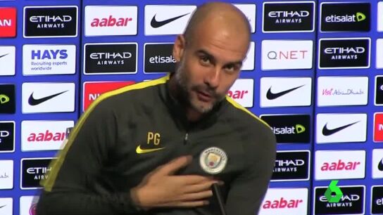 Pep Guardiola, durante la rueda de prensa