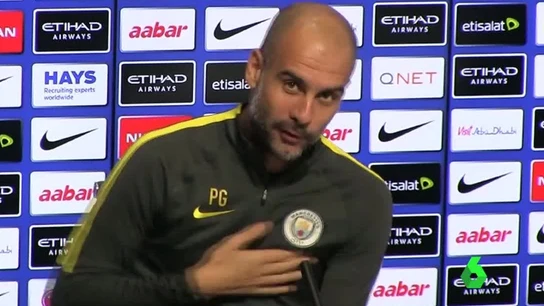 Pep Guardiola, durante la rueda de prensa Pep Guardiola, durante la rueda de prensa