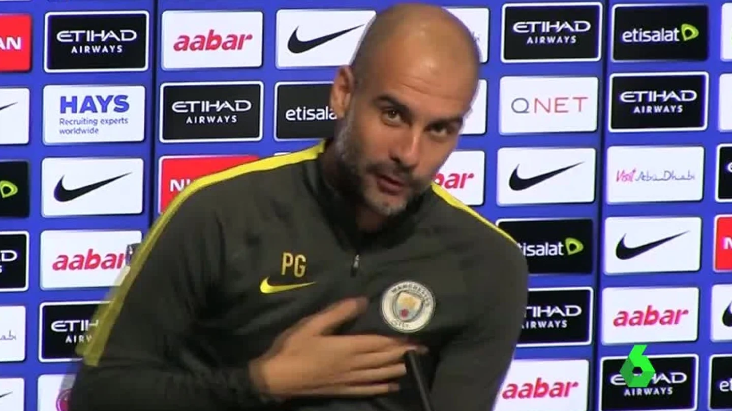 Pep Guardiola, durante la rueda de prensa Pep Guardiola, durante la rueda de prensa