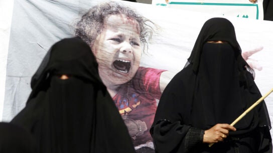 Imagen de archivo de mujeres yemen&iacute;es durante una manifestaci&oacute;n en el pa&iacute;s